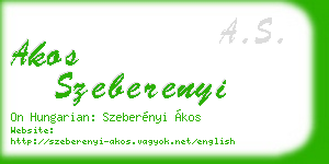 akos szeberenyi business card
